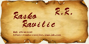 Raško Ravilić vizit kartica